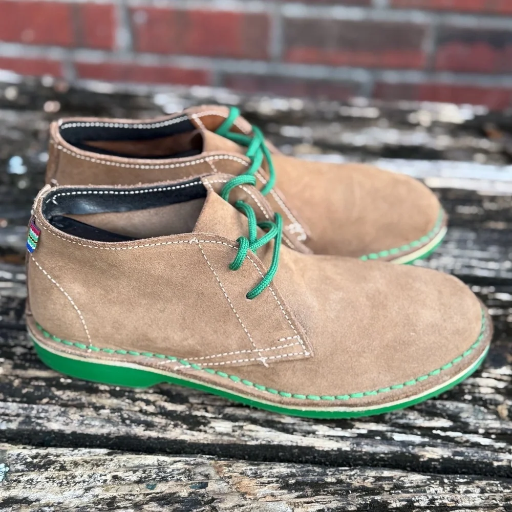 Veldskoen Heritage Lowveld (Green Sole) Unisex Sz M-6 W-8 Brown Suede Boots T4